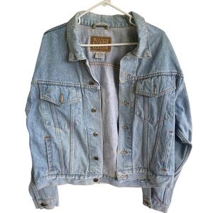 Vintage Canyon River Blues Jean Jacket Size Medium Trucker Light Denim Blue Coat